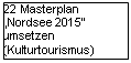 Textfeld: 22 Masterplan „Nordsee 2015“ umsetzen (Kulturtourismus)